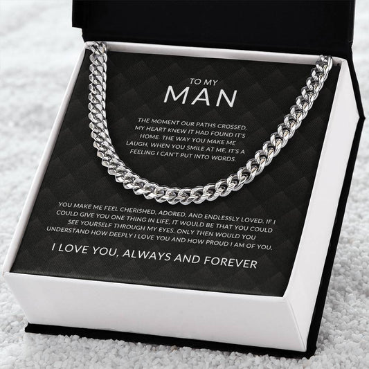 To My Man Necklace|Unique Gift For Men, Boyfriends, Husbands