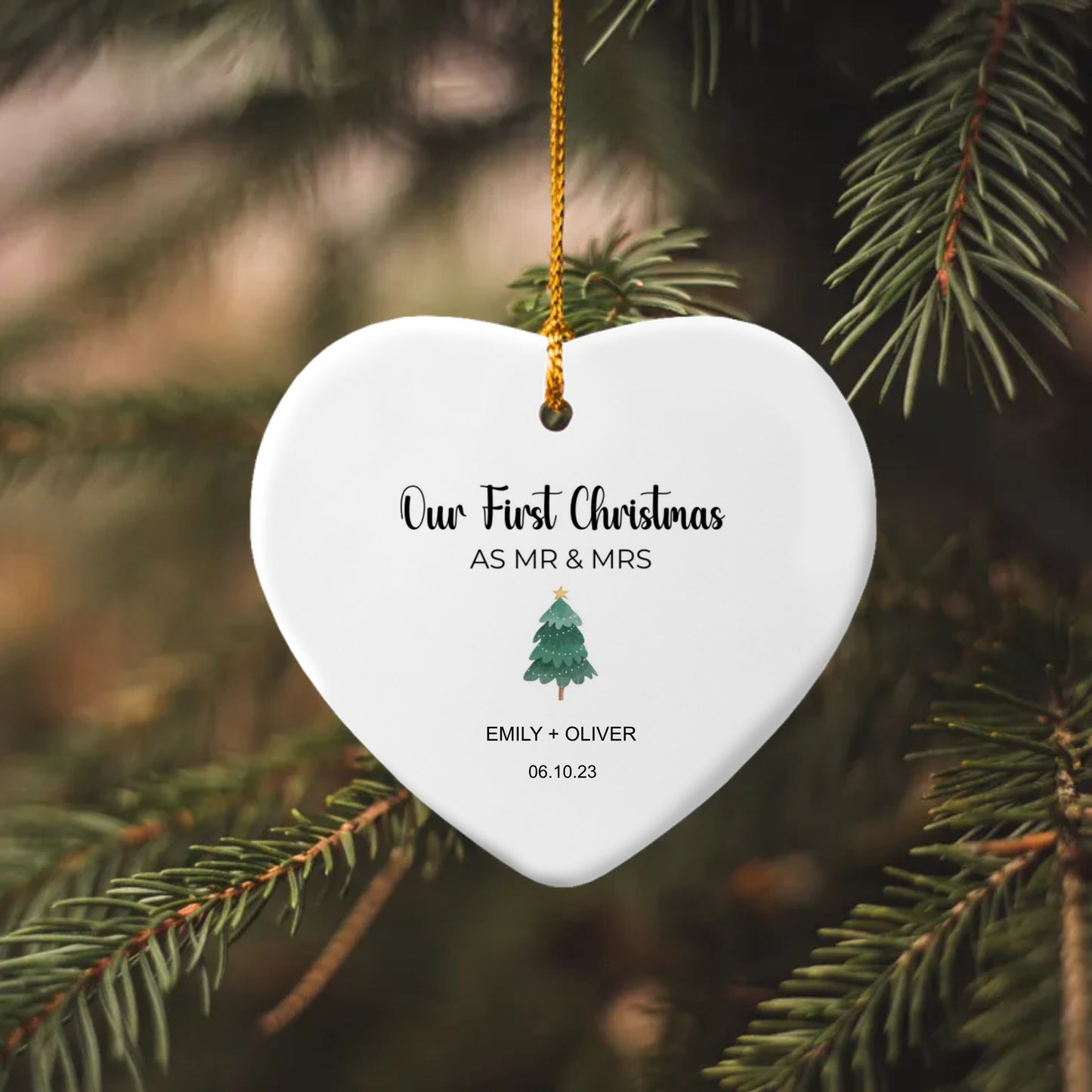 Our First Christmas As Mr. & Mrs. Ornament (Personalized)|First Christmas Married|Wedding Gift